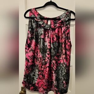 New York & Company Pink and Black Sleeveless Blouse Size 18